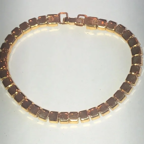 Vintage Gold Tone CZ Rhinestone Boho Bracelet - Picture 6 of 6